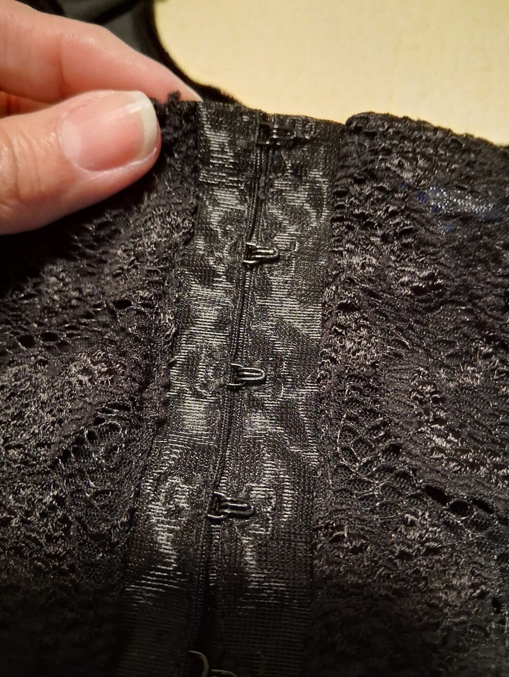 Venezia Women's Black Lace & Velvet Panel Tank Top - Picture 8 of 8